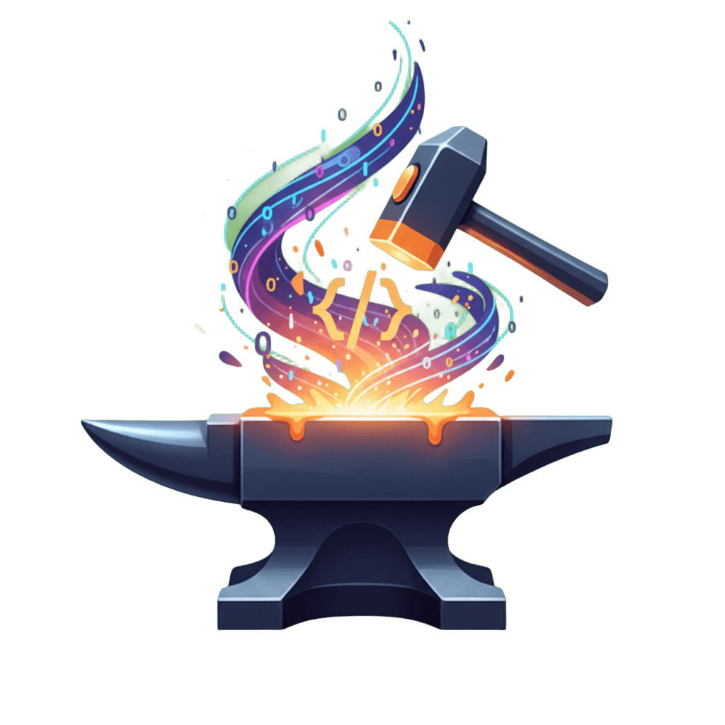 Forja Digital - Bigorna com faíscas digitais